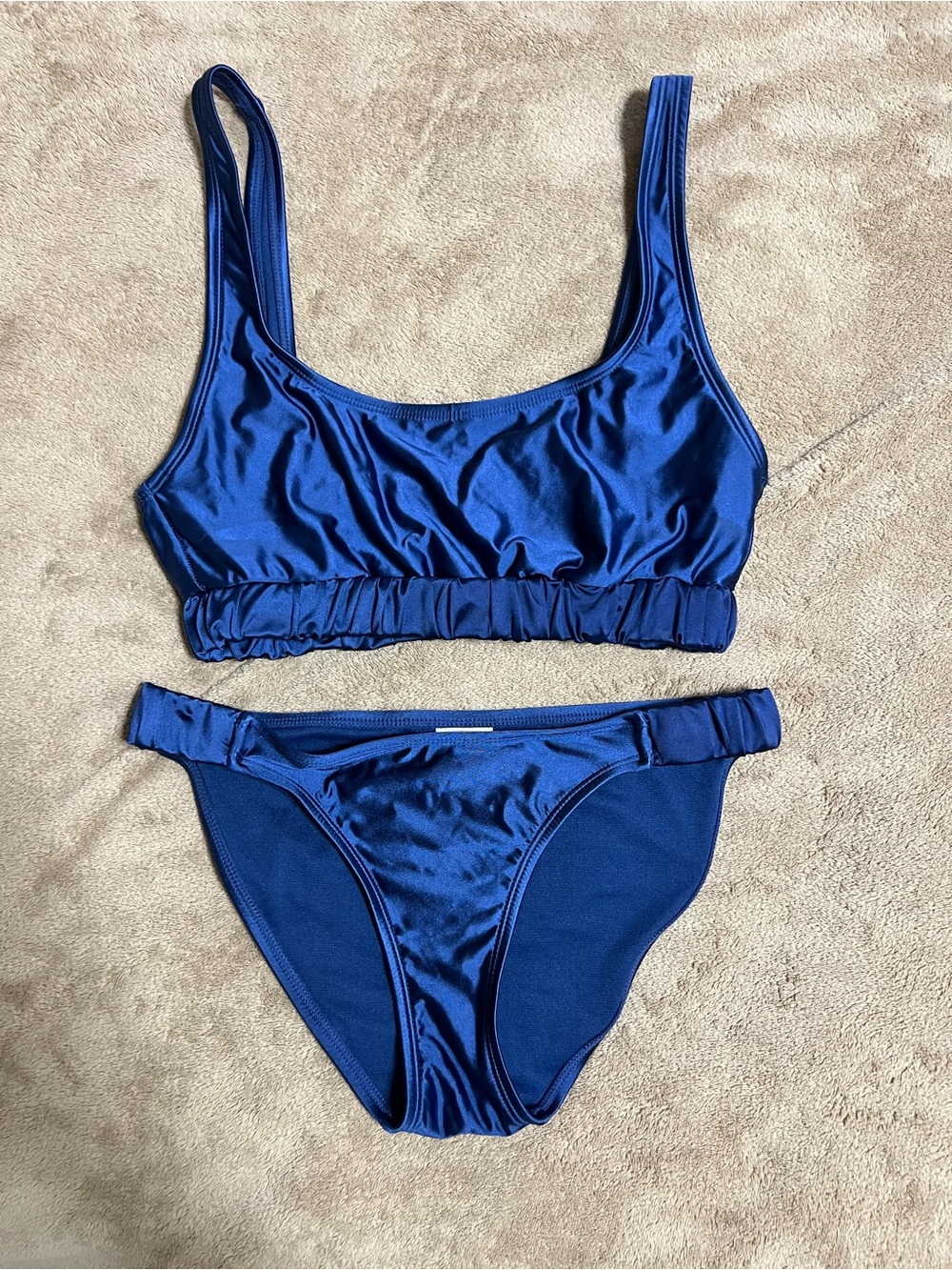 No Boundaries Royal Blue Satin Bikini Set